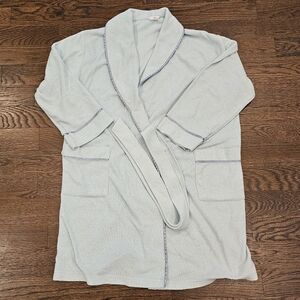 J Crew knee length robe size medium light blue/aqua